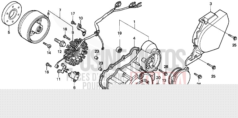 LEFT CRANKCASE COVER/ GENERATOR for Dominator 250 CHECKER BLACK METALLIC (NH217K) from 1993
